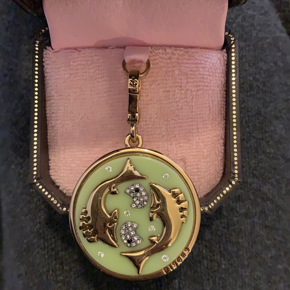 Gold and green juicy couture Pisces bracelet charm